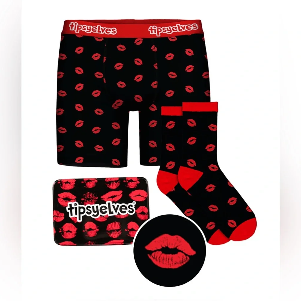 TIPSY ELVES men’s KISS ATTACK BOXERS & SOCKS GIFT SET
